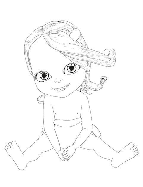 coloriage bebe lilly assise